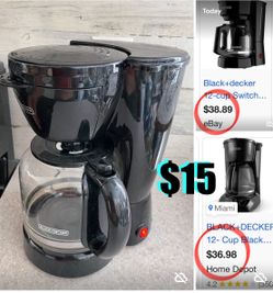 $15 Coffee ☕️ Maker 12-Cup Switch Coffee Maker Black + Decker in great condition