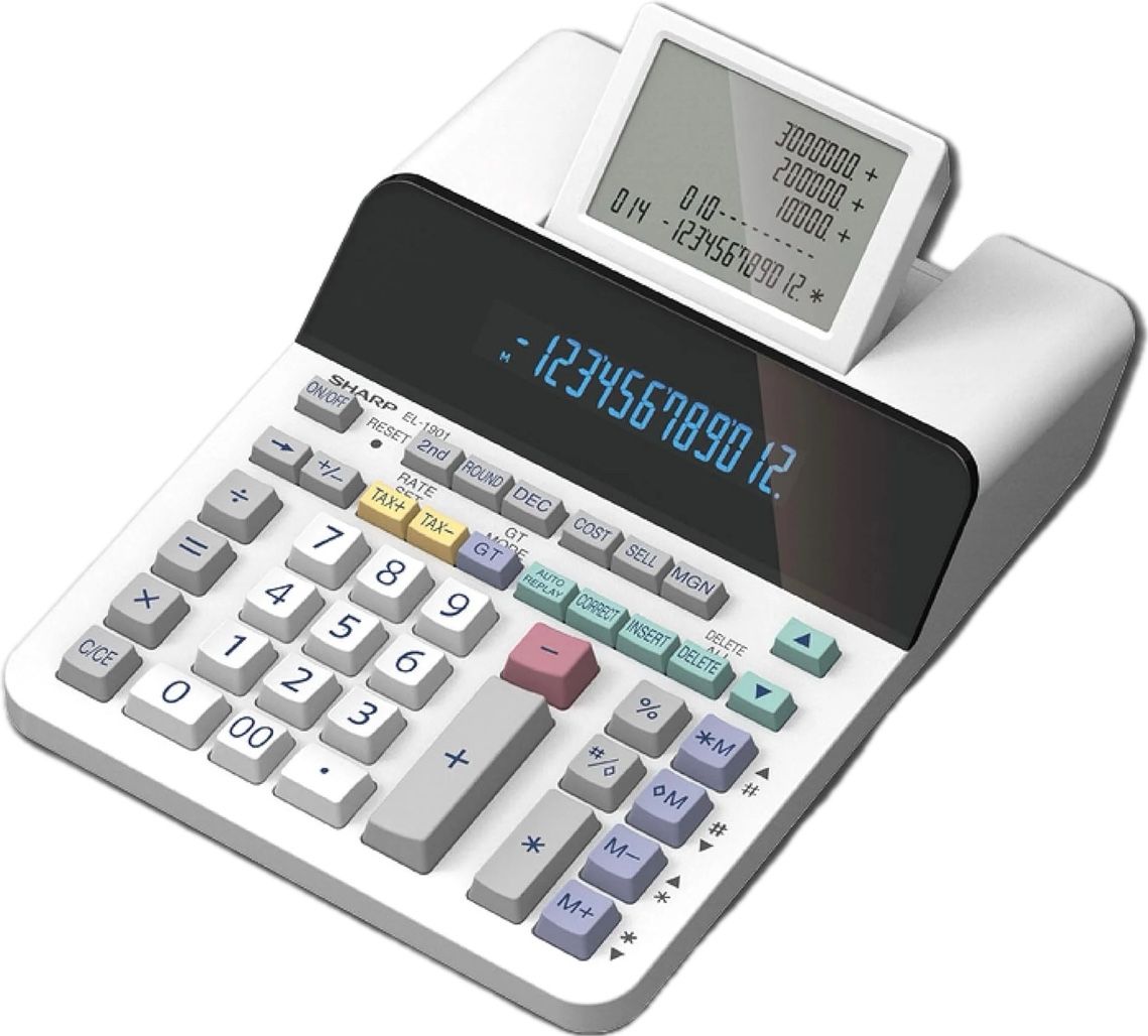 Sharp EL-1901 Paperless Printing Calculator