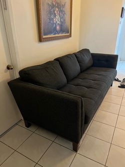 Gray couch, long sits 4 people, clean condotion