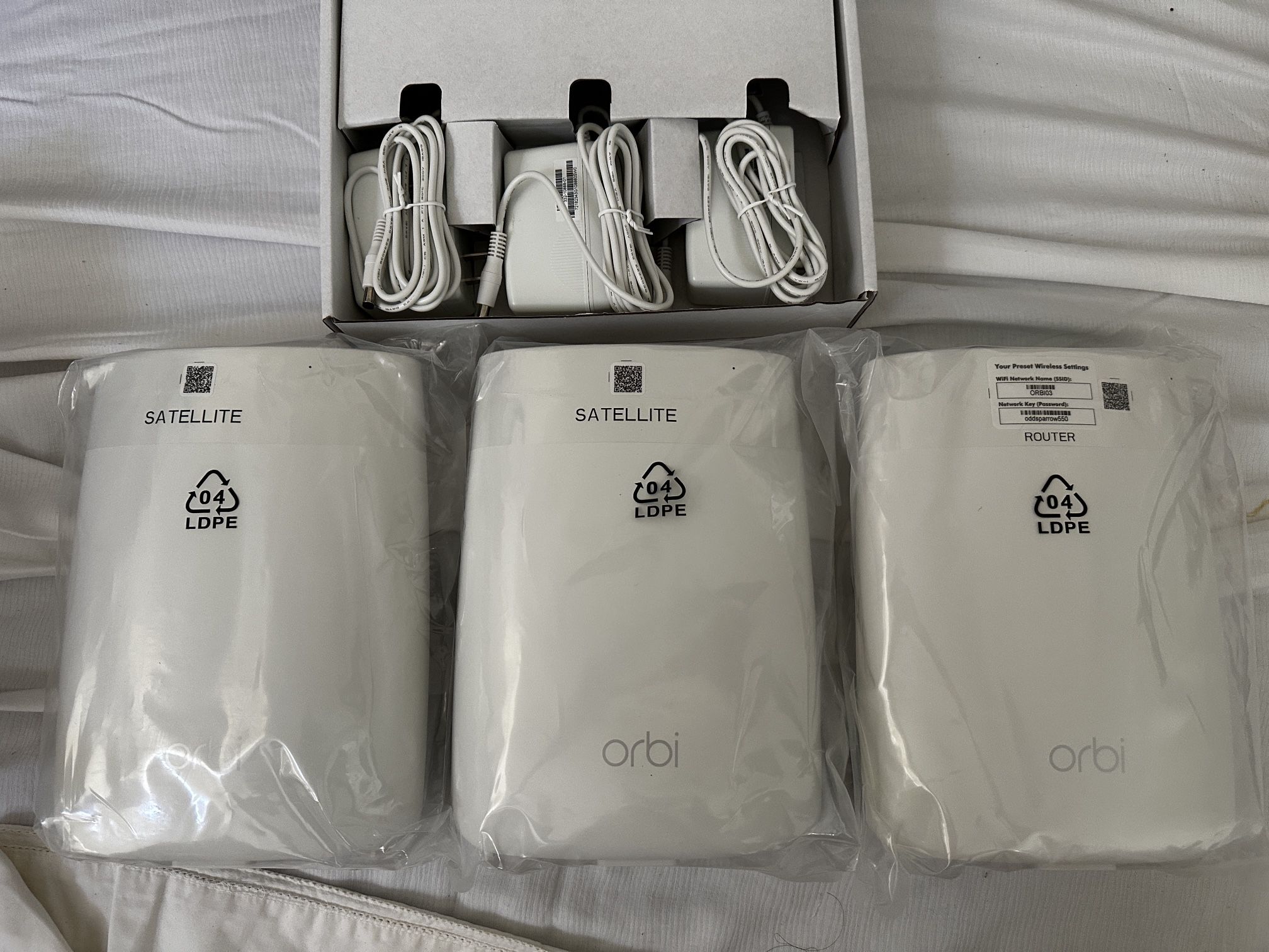 Orbi Mesh WiFi Router System, Router and 2 Satellites New