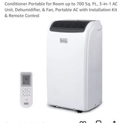 BLACK+DECKER Air Conditioner, 14,000 BTU Air Conditioner Portable for Room up to 700 Sq. Ft., 3-in-1 AC Unit, Dehumidifier, & Fan, Portable AC with In