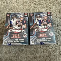 2025 Topps NFL Chrome Football Trading Card Value Box