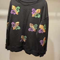 Mardi Gras Sequined Sweat Shirt