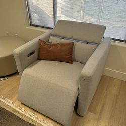 Pottery Barn Tucker Power Recliner Gray