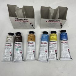 Rowney Georgian Oil Colour Lot 6 Tubes 1.28 Oz For Art Series 1 / Series 2