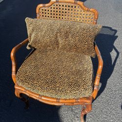 Antique Leopard Wicker Chair