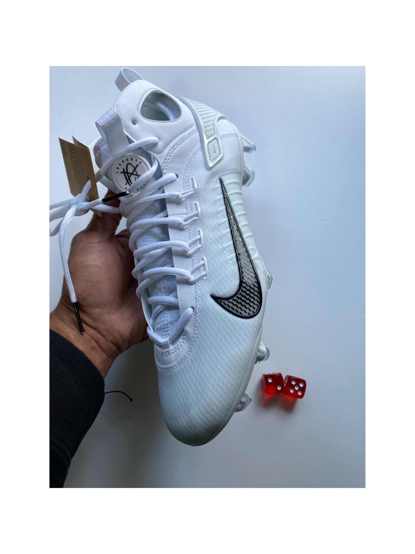 Nike Huarache 9 Elite LAX Lacrosse Cleats 'White' Men’s sz 11.5 NEW NO BOX!