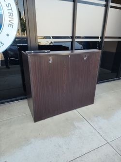 Dark Brown Wood Laminate Reception Desk