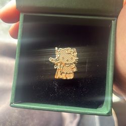  Real 10k Hello Kitty With Gun Ring 