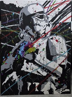 "Chaos Trooper" Star Wars Stormtrooper Acrylic Painting One Of A Kind Custom 48x36