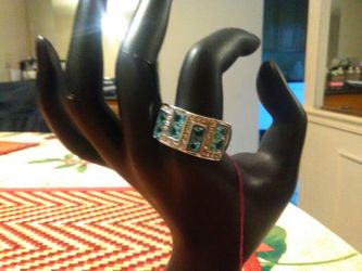 10k white gold aqua marine gemstone