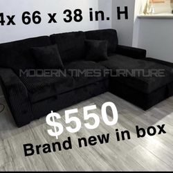 Brand New In Box Sectional Pullout Sofa With Storage Under Chaise 