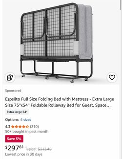 Full size foldaway bed
