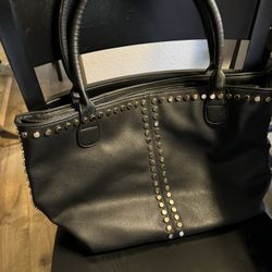 Tote Bag. Black W/Gold Studs