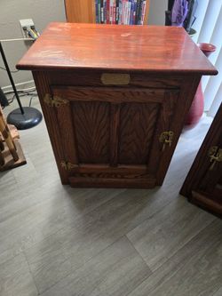 Oak Wood Ice Box Style Cabinet
