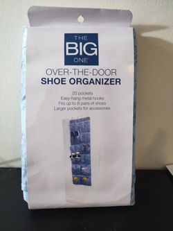 Blue Floral 20 Pocket Hanging Shoe Organizer