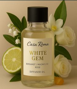 Brand New Casa Roma White Gem Bergamot/ Magnolia/ Rose Fragrance Oil for Diffuser