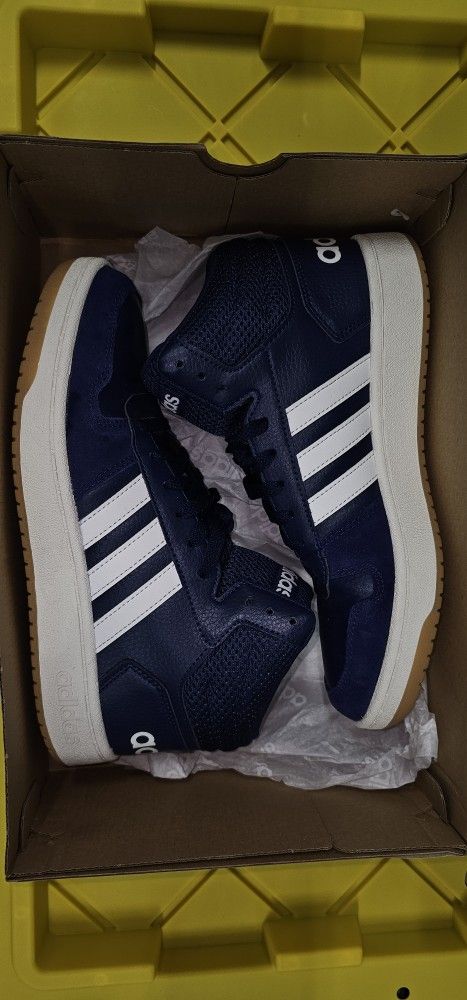 Adidas Mid Top Blue On White Trim