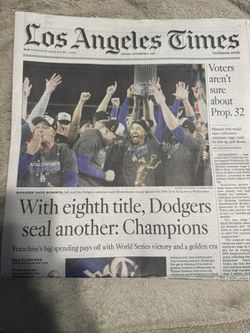 La Times World Series Newspaper
