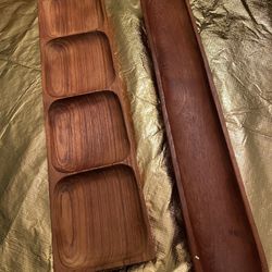 TEAK SERVING PLATTERS/TRAYS
