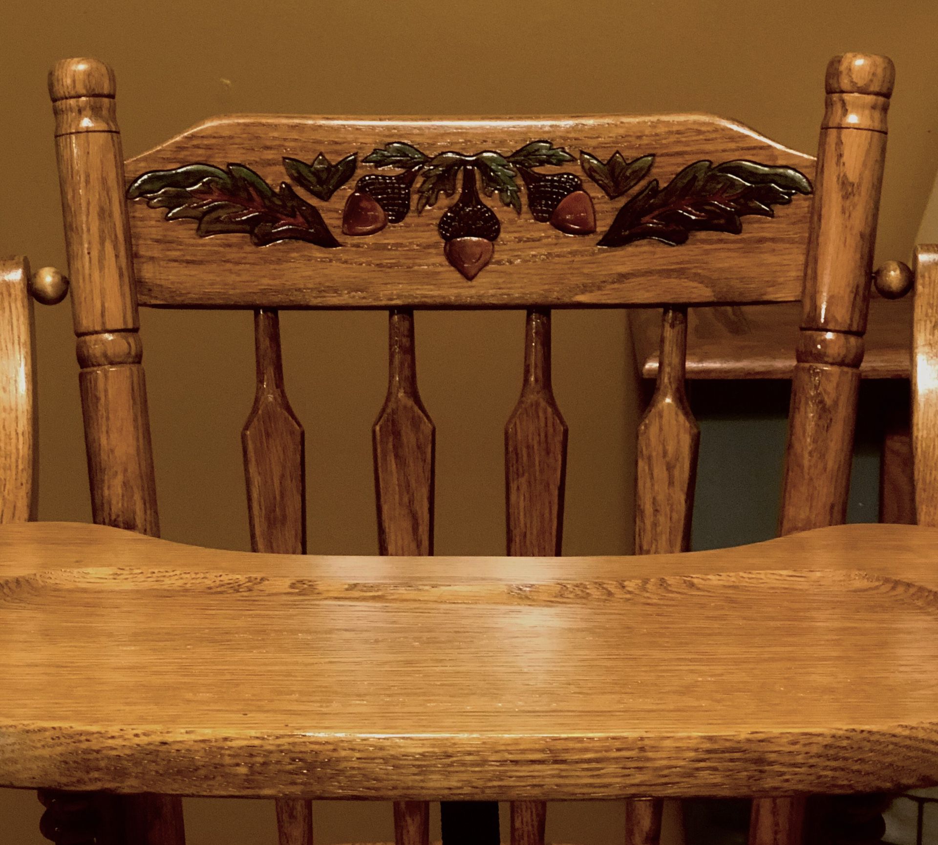 Solid Oak Antique High Chair