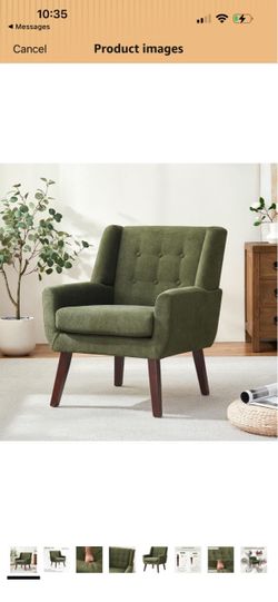 HUIMO Accent Chair for Living Room,Upholstered Button Fabic Armchair Chair Mid Century Modern Tufted Armchair with Fabric,Comfy Arm Chairs for Club Li