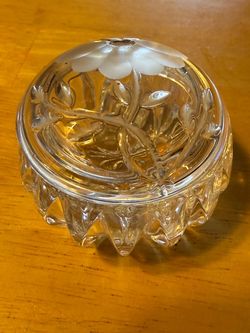 Princess House Trinket Box with Floral Lid
