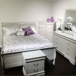 New Solid Wood Sleigh Bedroom Sets (4 Colors Available) King, Queen, Full Or Twin Size