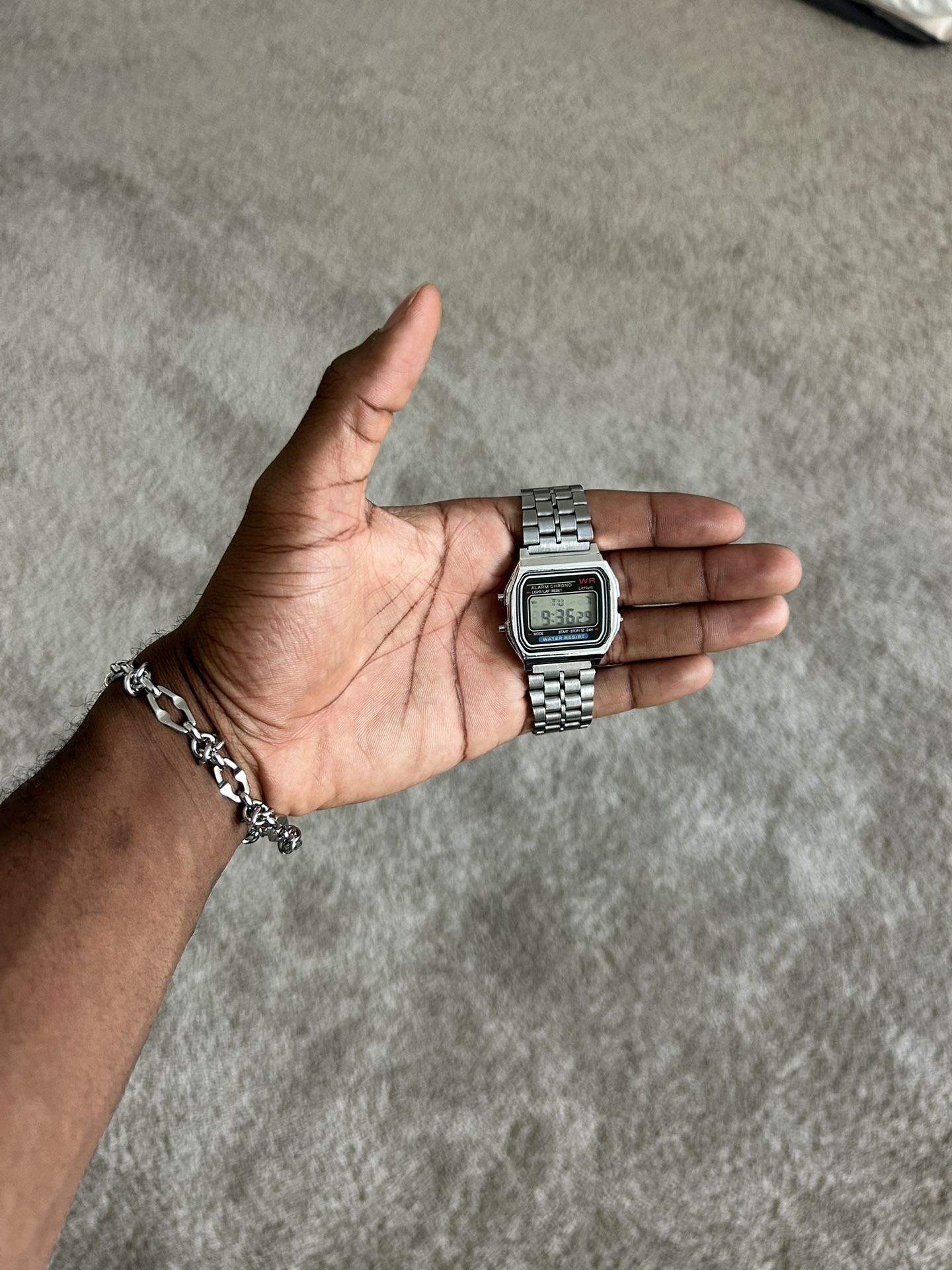 Silver Digital Watch