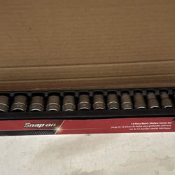Snap-on Tools 13 pc 1/2" Drive 6-Point SAE Flank Drive® Shallow Socket Set (3/8-1-1/8")