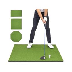 GoSports Golf Hitting Mat - PRO 5 x 3 ft - 5 mm Artificial Turf Training Mat for Indoor/Outdoor Swing Practice, Includes 3 Rubber Tees