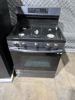 30” new black stainkess steel gas stove air fry convection