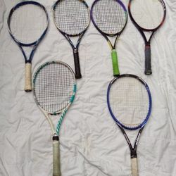 Lot Of 6 Tennis Rackets Prince