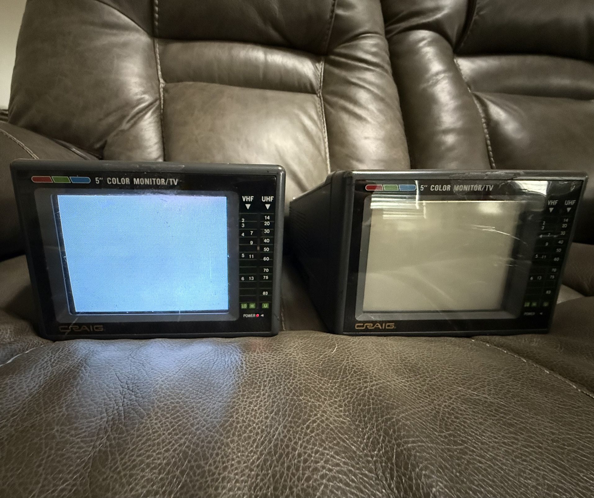 Vintage Portable Craig 5” Color Monitor / TV x 2