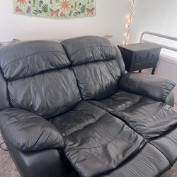 2 Seat Reclining Leather Sofa