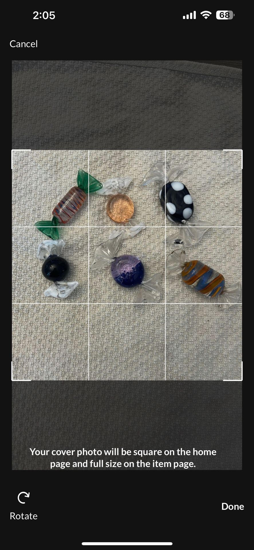 6 Glass Murano Italian Candy