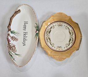 Holiday Entertaining Serving Plates - Set of 2