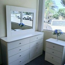 DRESSER. WITH MIRROR. AND MATCHING. NIGHT. STAND.  (Colors Available)