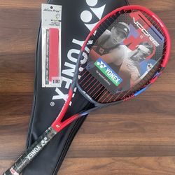 Yonex Vcore 98, tennis racket v7, 305 g, G2 4 1/4". with full cover + X-dry red overgrip. Brand New