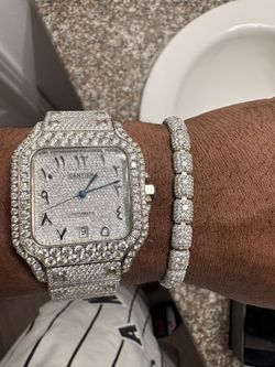 VVS Cartier diamond Watch With Diamond VVS Bracelet