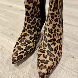Zara Booties Leopard Animal Print 