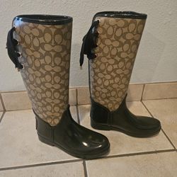 Coach Rain Boots -Worn very  few times- Firm