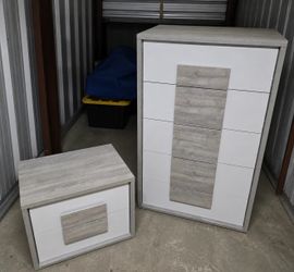 Excellent Condition Gray & White Wayfair Dresser and Nightstand set