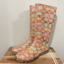 Coach Pixy Dream Signature Print Women s Rubber Rain Boots