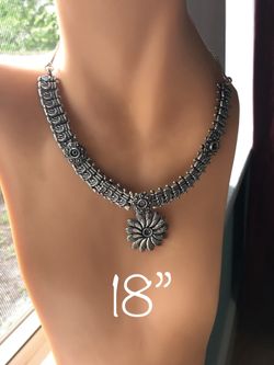Tibetan silver necklace 18”
