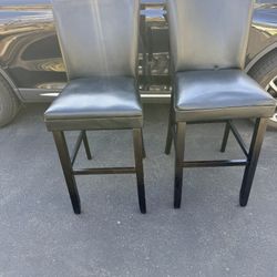2 Black Barstools 