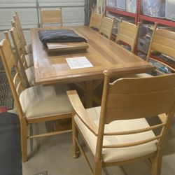 Farmhouse Table With 10 Chairs