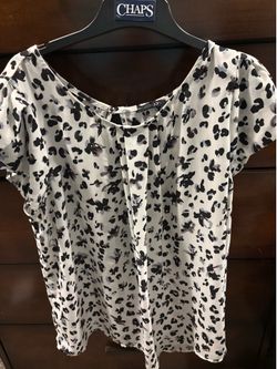 White and Black printed Blouse