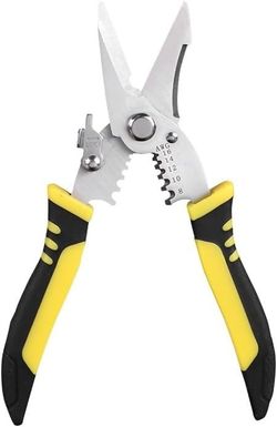 Wire Cutters Wire Crimping Tool Cutting Scissor Ultra Sharp Cutter Scissor with Wire Stripper 8-16AWG