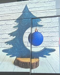 Wooden Christmas Tree Decor with Ornament